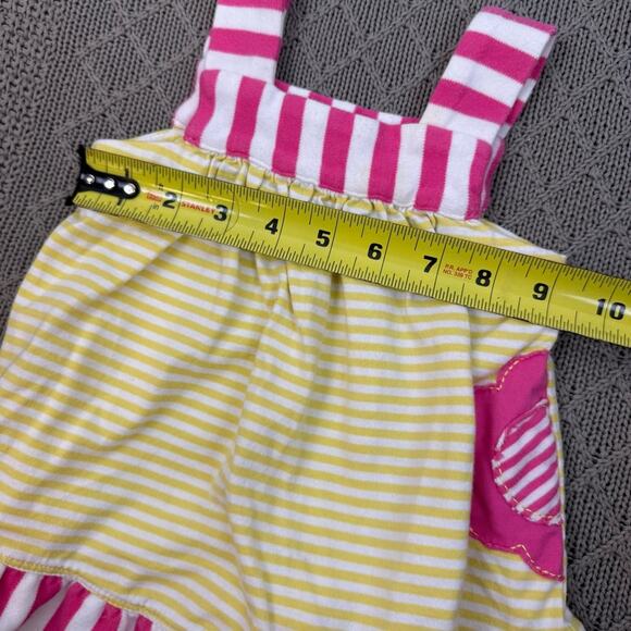 Hanna Andersson Sunny Dress Sunshower ~ Pink and Yellow Striped Dress ~ 3/6M - Picture 6 of 9